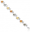 Multicolor Amber and Sterling Silver Elephant Bracelet, 7.5