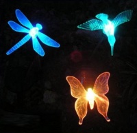 3 Piece Decorative Solar Light Set (Hummingbird, Butterfly & Dragonfly)