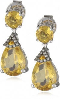 Badgley Mischka Fine Jewelry Champagne Diamonds Light and Dark Citrine Earrings