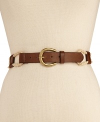 Braided rope and faux-leather are formed into a stylish belt by Style&co., adding an unexpected touch to any ensemble.