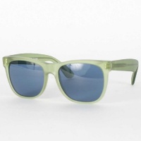 Super Sunglasses - Basic Wayfarer Sunglasses In Matte Light Green Trans