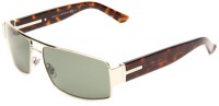 Gucci Men's 1923/S Polarized Rectangle Sunglasses,Light Gold & Dark Havana Frame/Green Polarized Lens,One Size