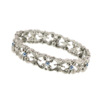 Silver Rhodes Slim Vintage Stretch Bracelet