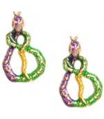 Ssssimply exotic! The vivid green, purple and gold hues of Betsey Johnson's crystal-accented snake studs make for a sultry style infusion. Crafted in gold-plated mixed metal. Approximate drop: 1 inch.