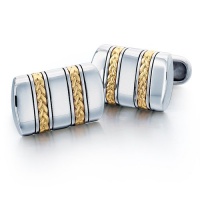 J.Goodman Sterling Silver/18k Gold Braid Cufflinks