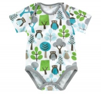 Dwellstudio Organic Short Sleeve Bodysuit, Owls, 3-6 Months