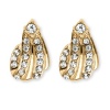 PalmBeach Jewelry Crystal Clip-On Earrings in Yellow Gold Tone