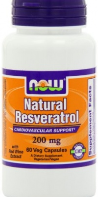 Natural Resveratrol (Mega Potency) 200 mg - 60 Vcaps- NOW FOODS