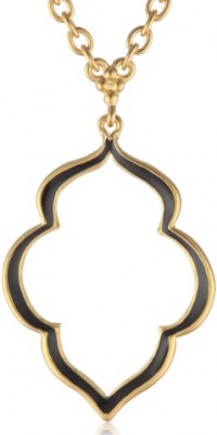 T Tahari Essentials Marrakesh Gold and Black Enamel Pendant Necklace