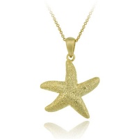 18K Gold over Sterling Silver Starfish Pendant