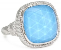 Judith Ripka Concorde Blue Cushion Stone Ring, Size 6