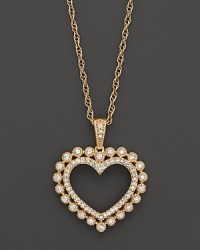 Diamond Heart Pendant Necklace in 14K Yellow Gold, 0.35 ct. tw.