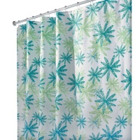 InterDesign Design Ada Long Shower Curtain, Blue/Green, 72 Inch X 84 Inch