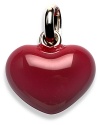 For a real sweetheart, show your love with this bright red enamel and sterling silver heart charm.