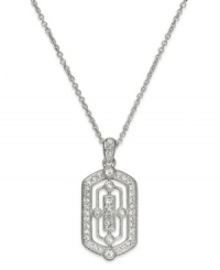 Light up the night with this pendant necklace from Eliot Danori. Crafted from rhodium-plated brass, the necklace gets even brighter with a pendant adorned with glistening crystal accents. Approximate length: 16 inches + 2-inch extender. Approximate drop: 1/2 inch.