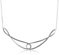 Judith Jack Fluidity Sterling Silver and Marcasite Hammered Collar Necklace, 18