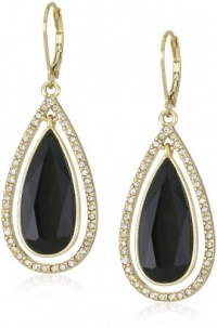 Anne Klein Bruma Gold-Tone Jet and Crystal Colored Tear Drop Earrings