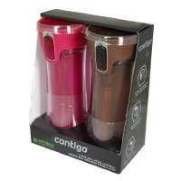 Contigo AUTOSEAL Bella Double Wall Raspberry/Brown 14-ounce Insulated Mug, Set of 2