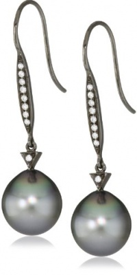 TARA Pearls Tahitian 10x11mm Pearl Black Rhodium Earrings