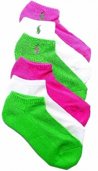 Polo Ralph Lauren Ladies 6-Pack Classic Cotton Sport Socks Shoe Size 4-10.5 (Bright)