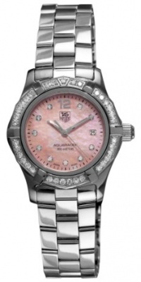 TAG Heuer Women's WAF141B.BA0824 Aquaracer 27mm Stainless Steel Diamond Mother-of-Pearl Dial Watch