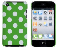 Green Polka Dot Embossed Hard Case for Apple iPod Touch 4, 4G (4th Generation)