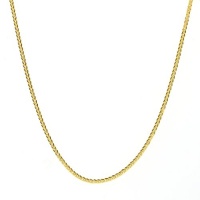 14k Yellow Gold .7mm Diamond-Cut Wheat Chain Necklace