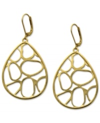 Fashion for the free-spirited. These drop earrings from T Tahari's Essentials collection styled in an oval silhouette with openwork detail. Nickel-free for sensitive skin. Crafted in 14k gold-plated mixed metal. Approximate drop: 2 inches.