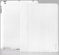 INVELLOP WHITE Leatherette Cover Case for iPad 2 / iPad 3 / The New iPad (Built-in magnet for sleep/wake feature)