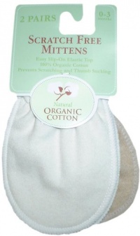 TL Care Organic Cotton Mittens, Natural, 0-3 Months