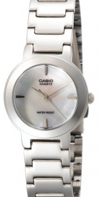 Casio Women's LTP1191A-7C Silver-Tone Shell White Dial Analog Watch