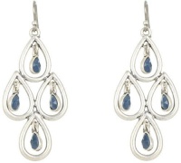 Lucky Brand Blue Teardrop Chandelier Earrings in Silver