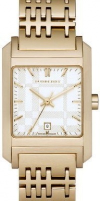 Burberry Watch, Women's Swiss Gold Ion Plated Stainless Steel Link Bracelet 25x29mm BU1574