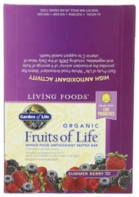 Garden of Life Fruits of Life Living Foods Whole Food Antioxidant Matrix Bar, Organic, Summer Berry, 2.25 Ounce Bar (Pack of 12)