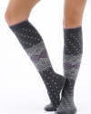 Womens Print Knee Hi Socks Cashmere Virgin Wool blend 7 Color Options