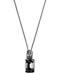 Hard rock. This chunky necklace from Givenchy showcases Swarovski stones in black diamond and clear crystal. Crafted in light hematite tone mixed metal. Approximate length: 16 inches + 2-inch extender. Approximate drop: 1-1/3 inch.