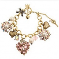 Betsey Johnson Cupid's Arrow Pave Heart Toggle Bracelet