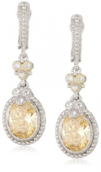 Judith Ripka Estate Yellow Oval Stone Earrings