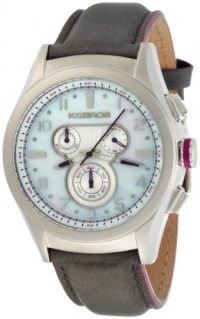 K&BROS Men's 9455-2 Steel Luna Chronograph Silver-tone Watch