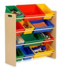 Honey-Can-Do Kids Toy Organizer and Storage Bins, Natural/Primary