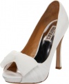 Badgley Mischka Women's Zali Platform Pump, White, 8 M US