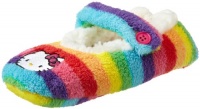 Hello Kitty Girls 7-16 Rainbow Stripe Fuzzy Babba Slipper Socks, Multi, Medium/Large