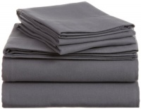 Pinzon Signature 190-Gram Cotton Velvet Flannel King Sheet Set, Graphite