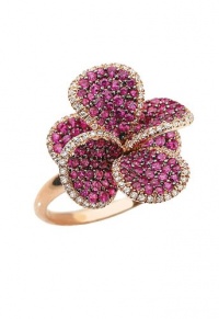 Effy Jewlery Jardin Bloom Ruby and Diamond Ring 2.24 TCW Ring size 7