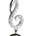 Rose Princess 18K White Gold Plated 925 Silver 7 X 9mm Gemstone White Sapphire Music Note Shaped Drop Earrings