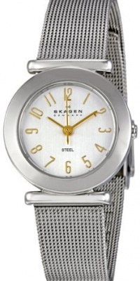 Skagen Women's 107SGSC Steel Collection Crystal Accented Mesh Stainless Steel Silver Dial Watch