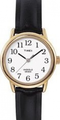 Timex Women's Black Leather Easy-Reader Indiglo Watch