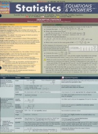 Statistics Equations & Answers (Quickstudy: Academic)