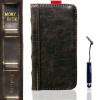 Eco-Fused Genuine handmade leather Vintage Classic Book Series Case for Apple iphone 5 / One Short Stylus / Eco-Fused Microfiber Cleaning Cloth Included