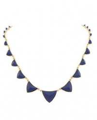 House of Harlow 1960 Pyramid Station Necklace in Navy Resin